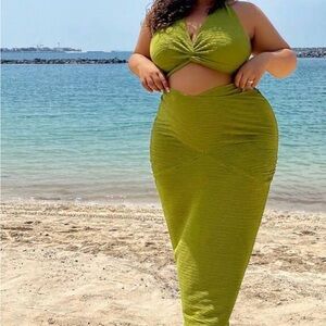 Sexy two piece green outfit